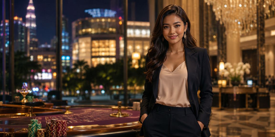 Meja permainan baccarat kasino Malaysia dengan suasana mewah di Kuala Lumpur